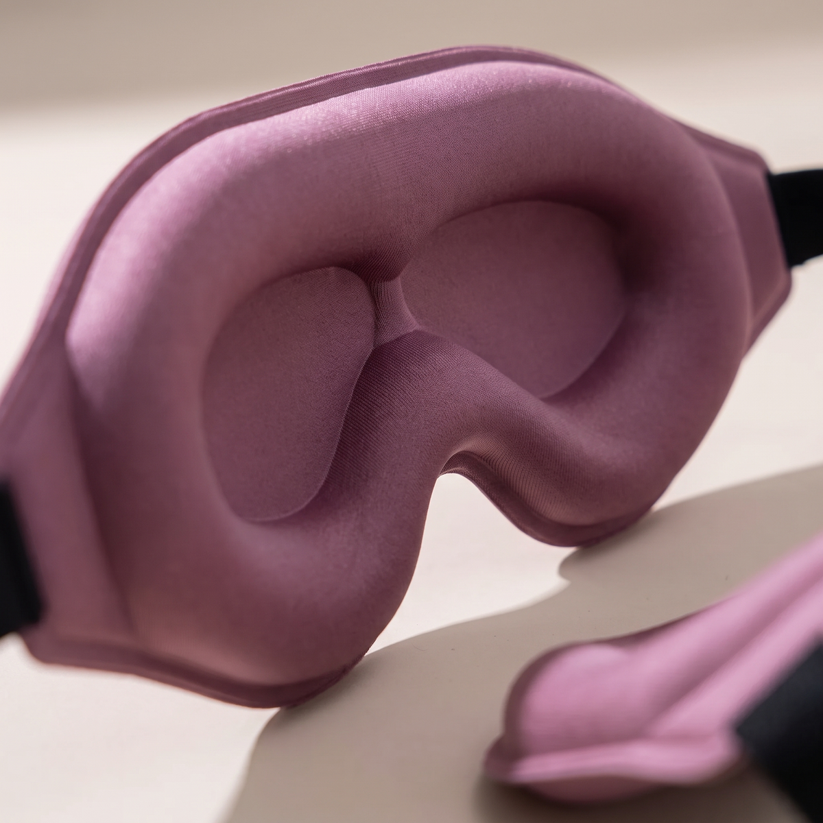 Interior view of the ELT Eclipse sleep mask showing the deep moulded eye cups and padded contact rims